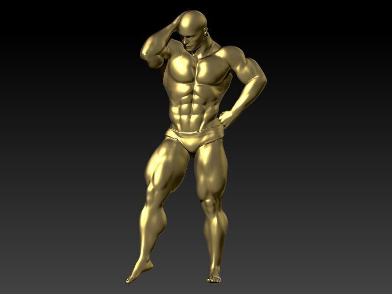 Bodybuilder pendant 3D print model_2