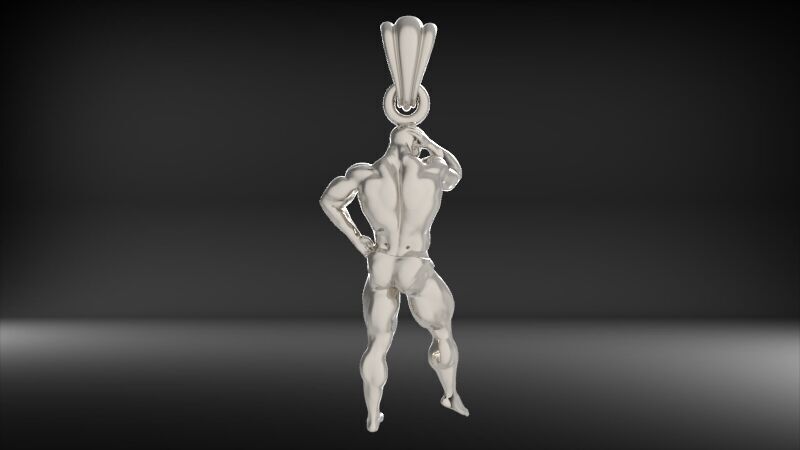 Bodybuilder pendant 3D print model_33