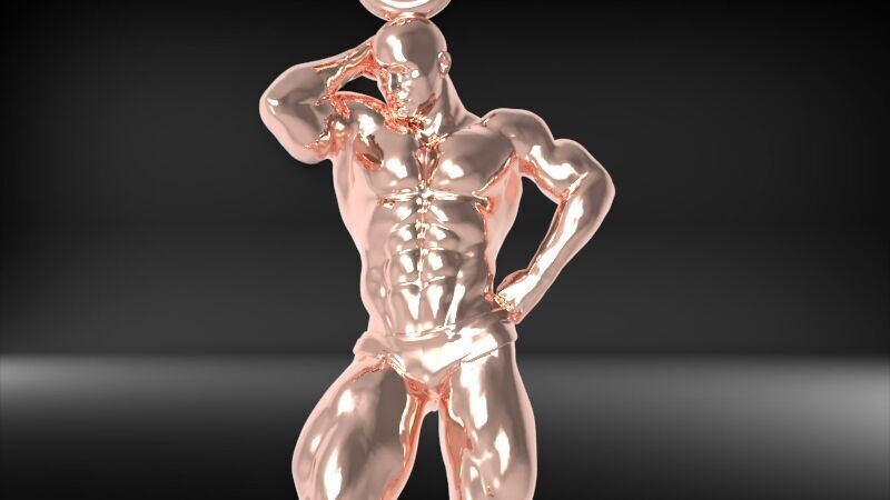 Bodybuilder pendant 3D print model_11