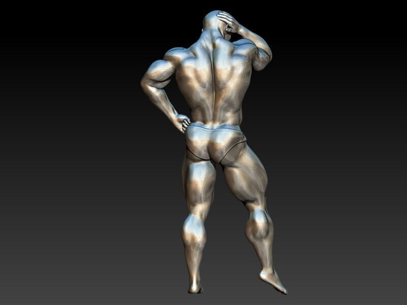 Bodybuilder pendant 3D print model_18