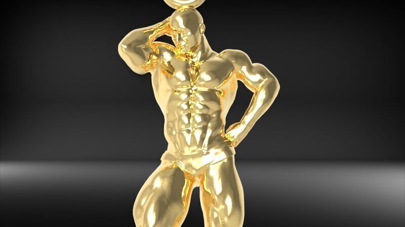 Bodybuilder pendant 3D print model_1