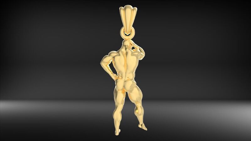 Bodybuilder pendant 3D print model_32