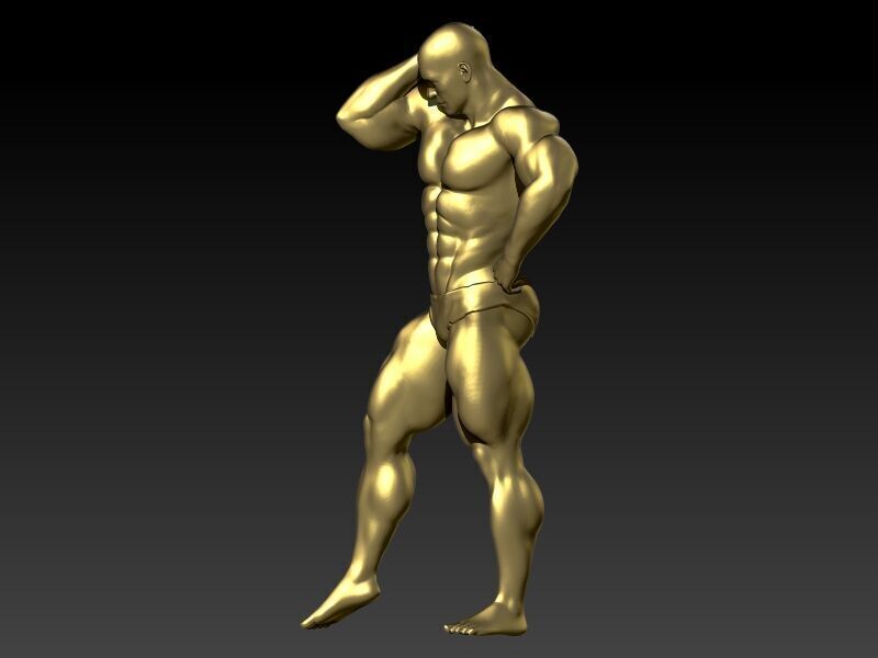 Bodybuilder pendant 3D print model_14
