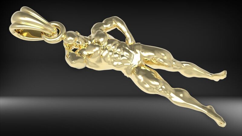 Bodybuilder pendant 3D print model_30