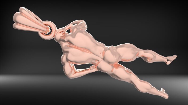 Bodybuilder pendant 3D print model_5