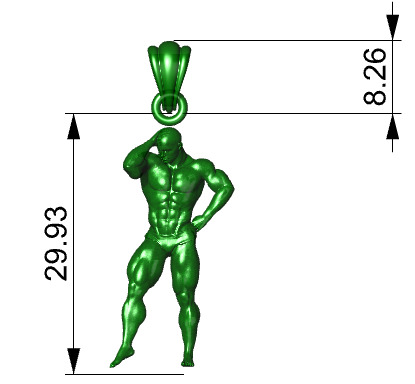 Bodybuilder pendant 3D print model_36