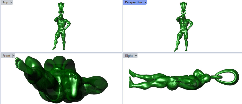 Bodybuilder pendant 3D print model_37