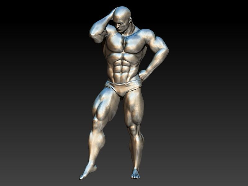 Bodybuilder pendant 3D print model_17