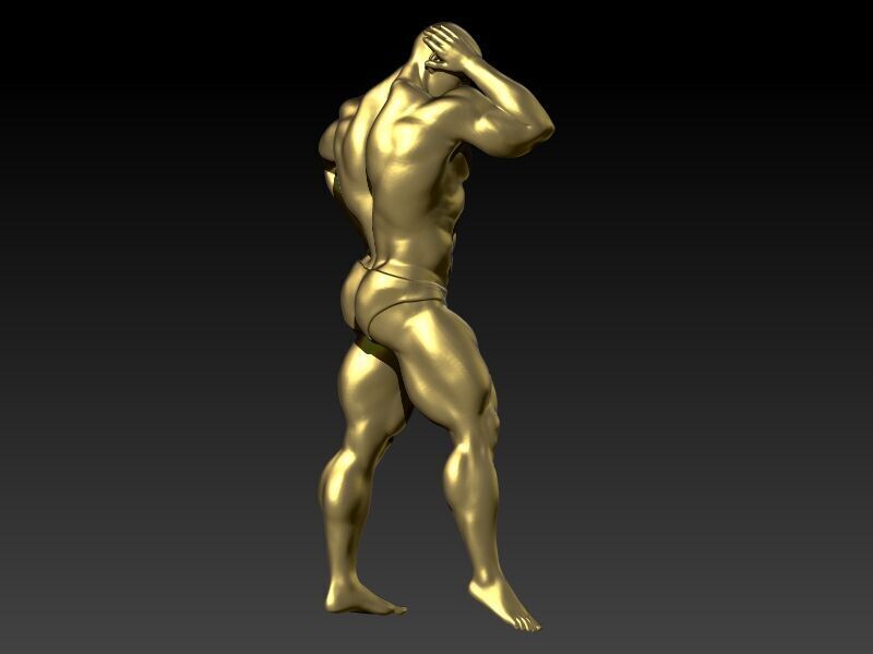 Bodybuilder pendant 3D print model_19