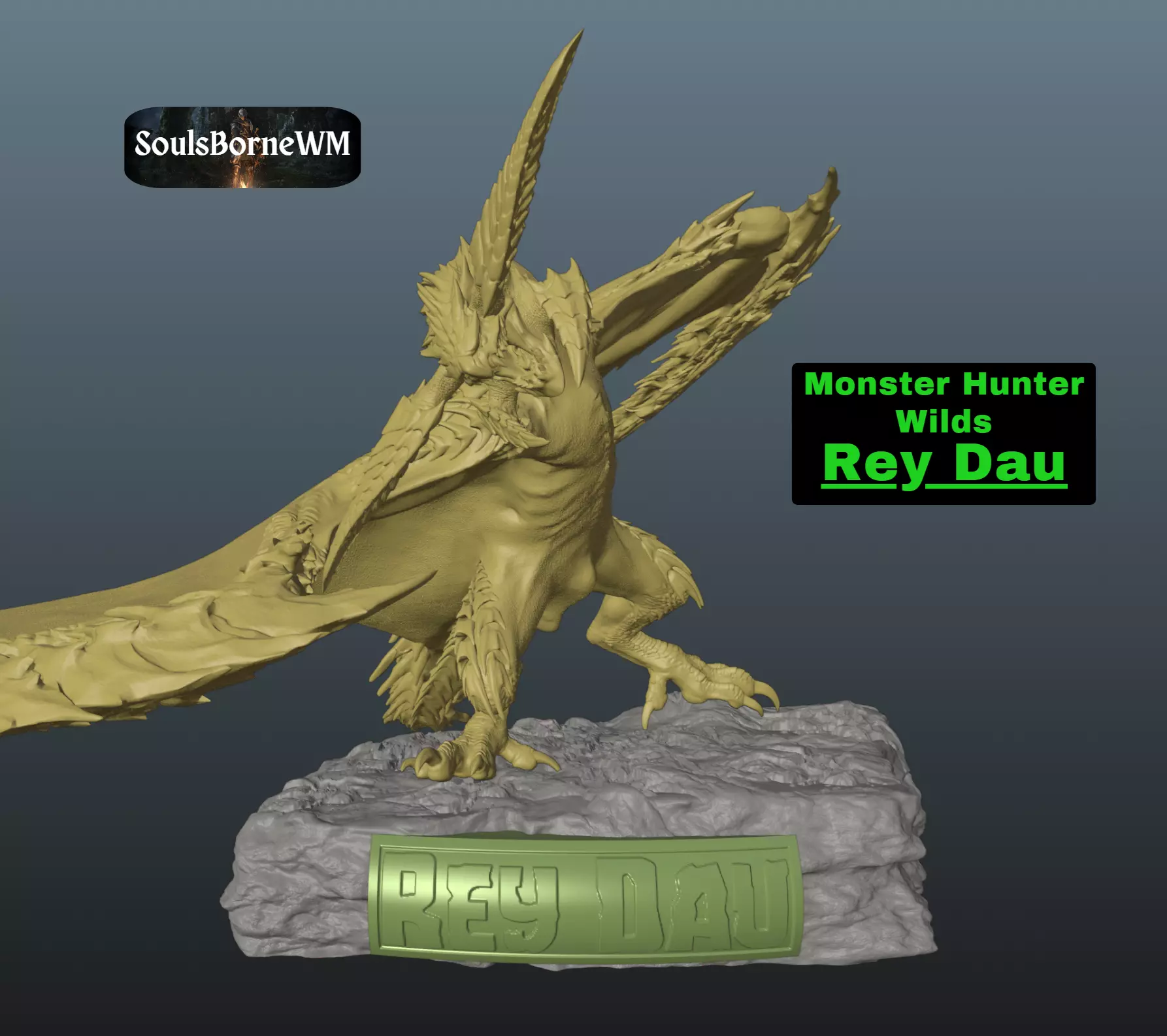 Monster Hunter Wilds Rey Dau Pose 2 3D print model_0