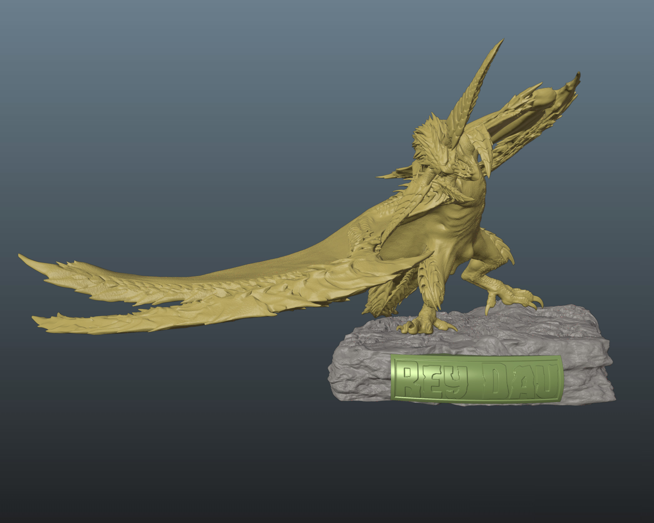 Monster Hunter Wilds Rey Dau Pose 2 3D print model_3