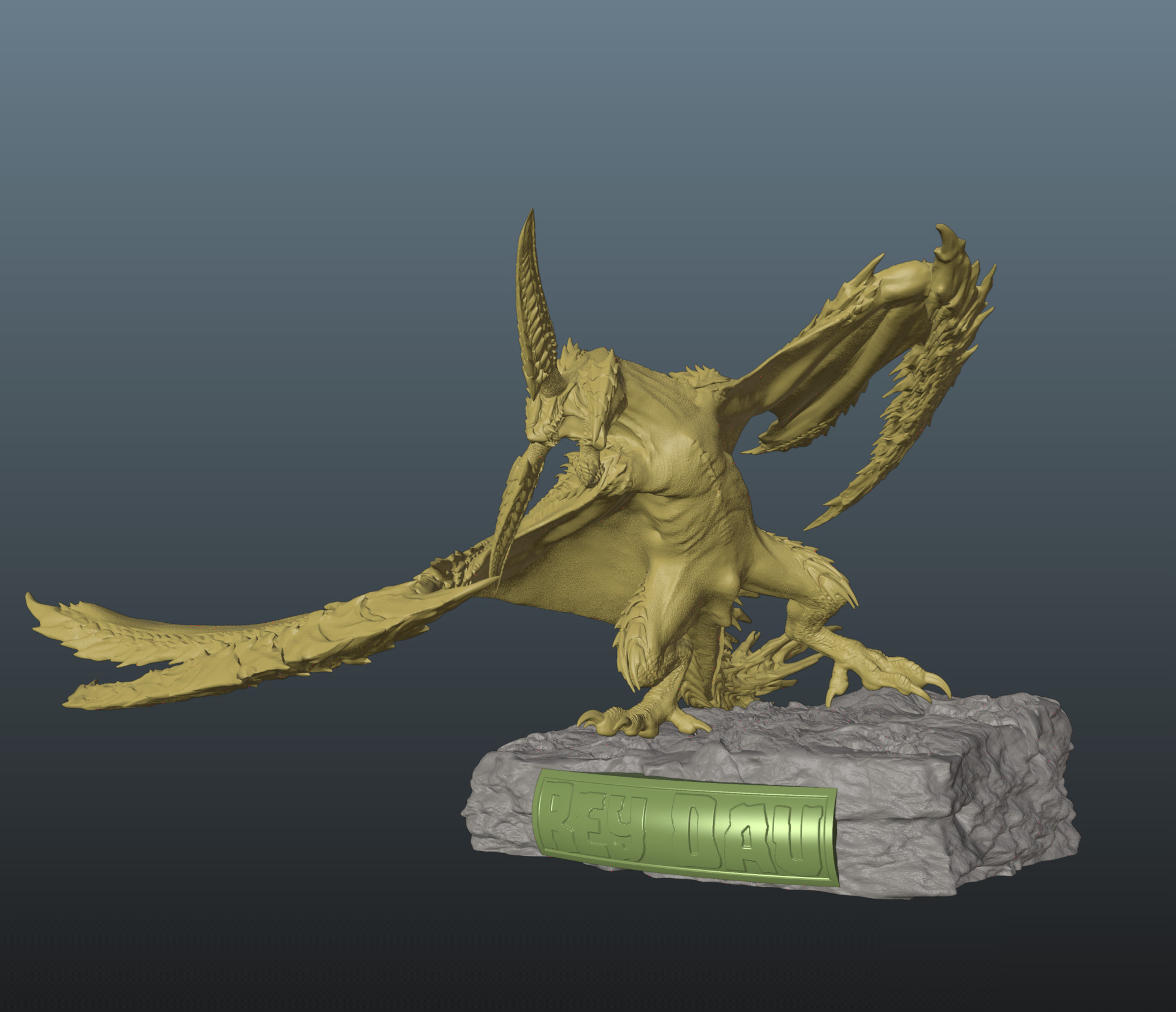 Monster Hunter Wilds Rey Dau Pose 2 3D print model_1
