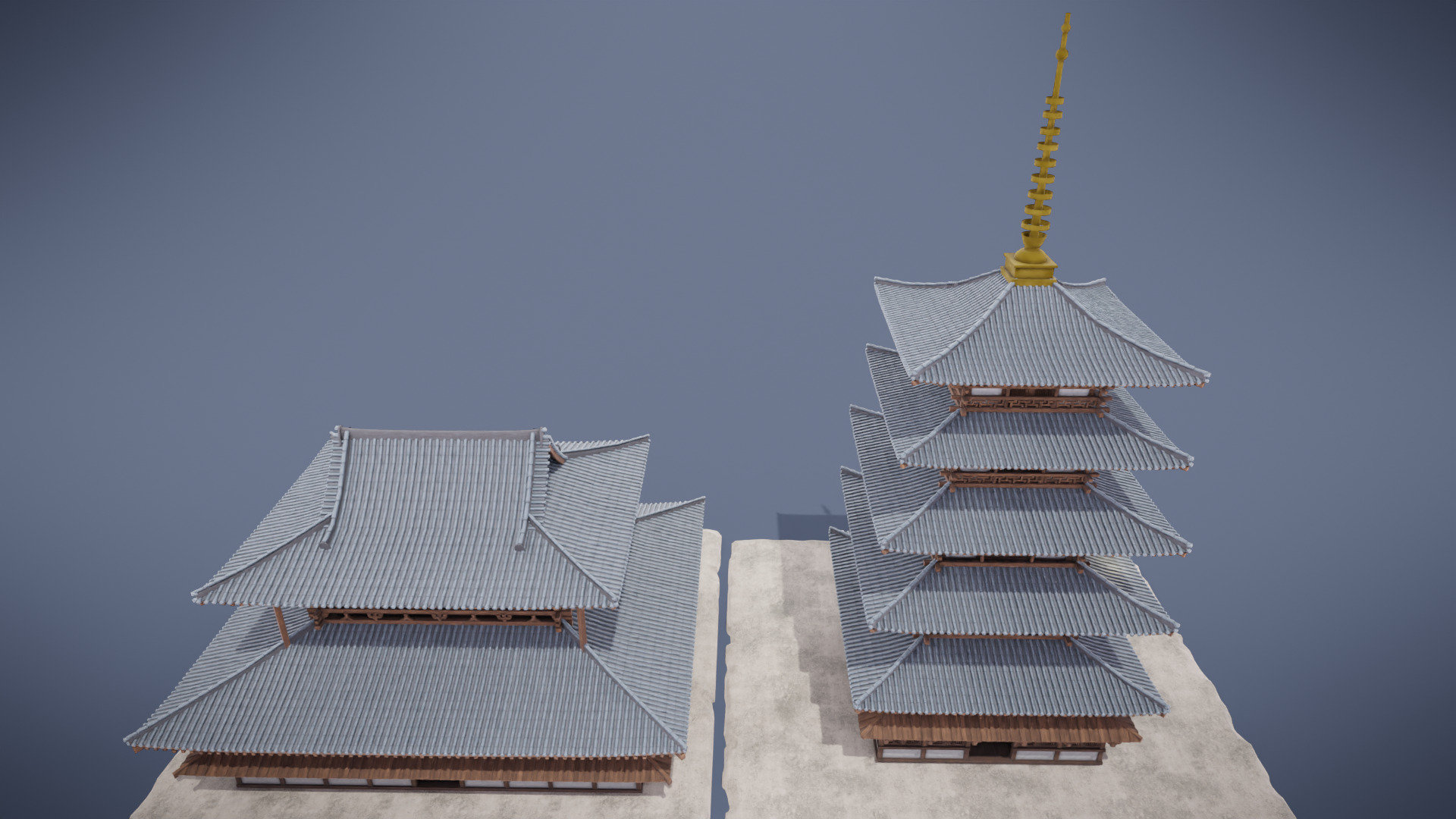 Japanese Shrine Low-poly 3D model_6