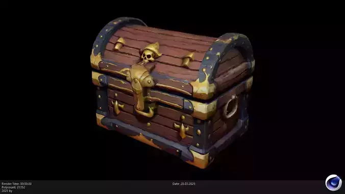Low Poly Stylized Treasure Chest AI