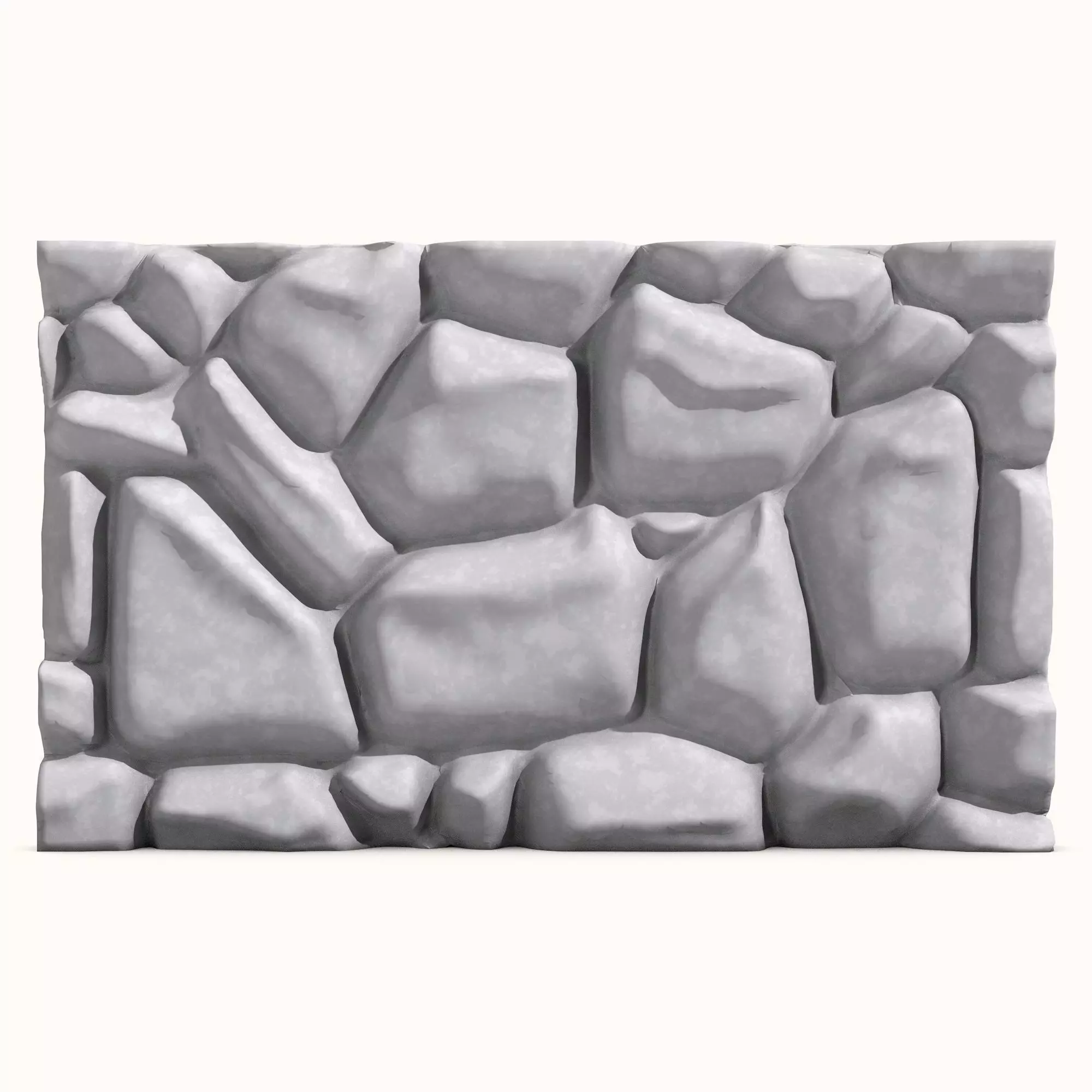 Crude Granite Block Wall Segment 3D model