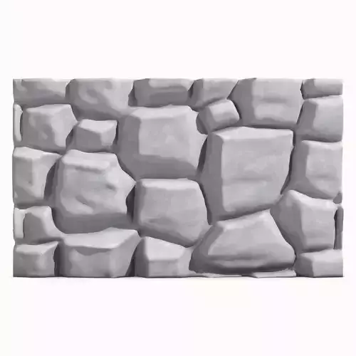 Cracked Stone Wall High Poly Mesh