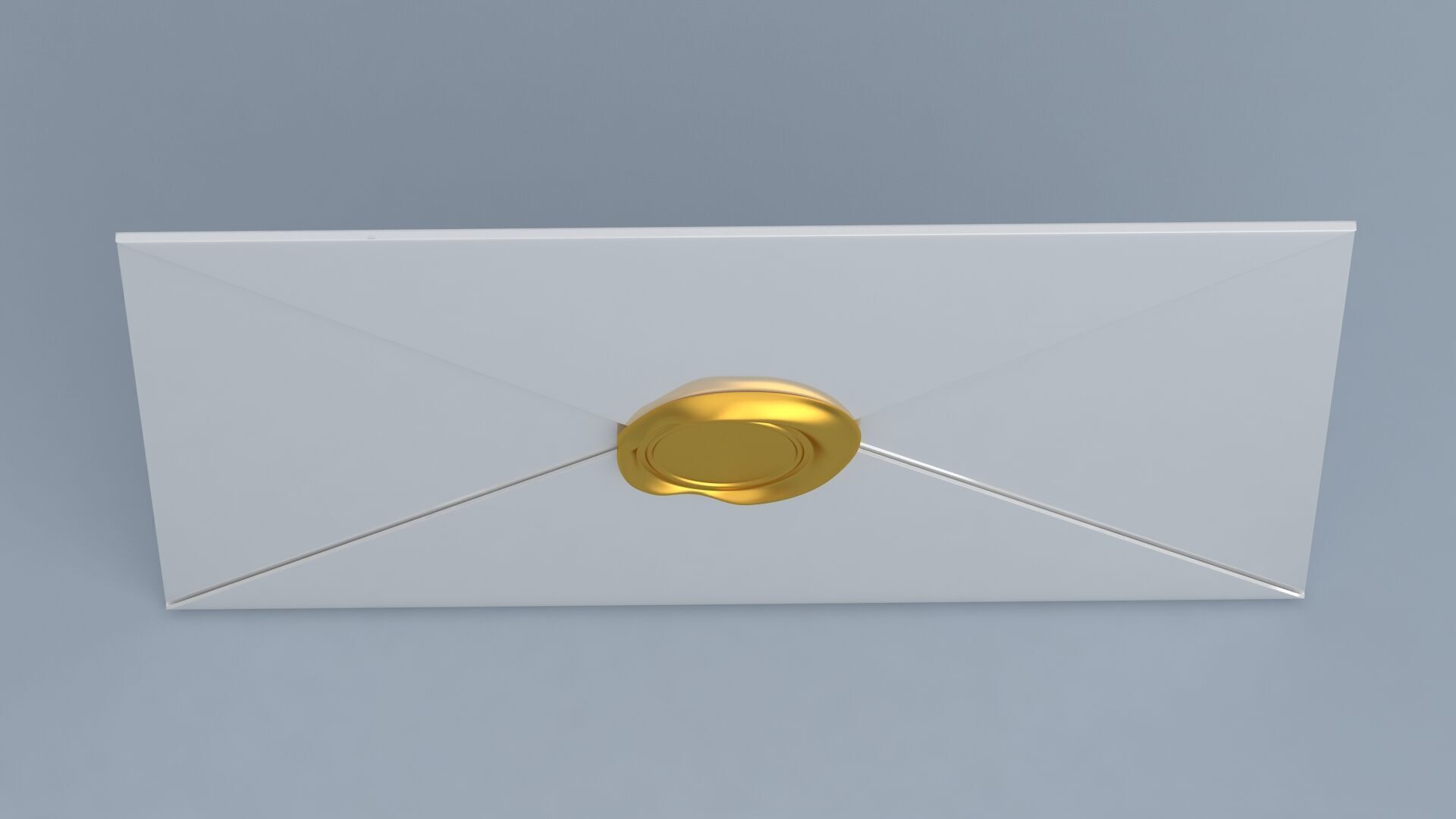 Envelope With Gold Seal 3D model_3