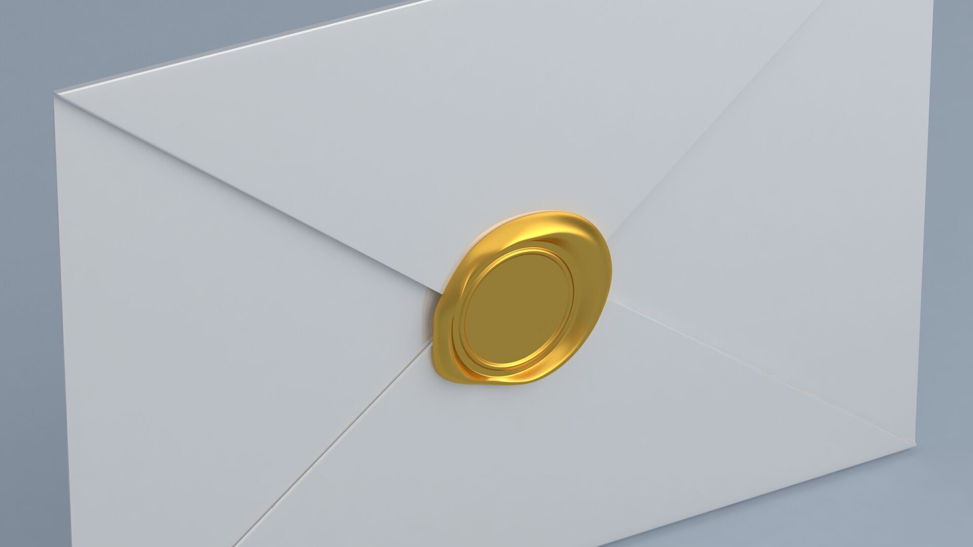 Envelope With Gold Seal 3D model_5