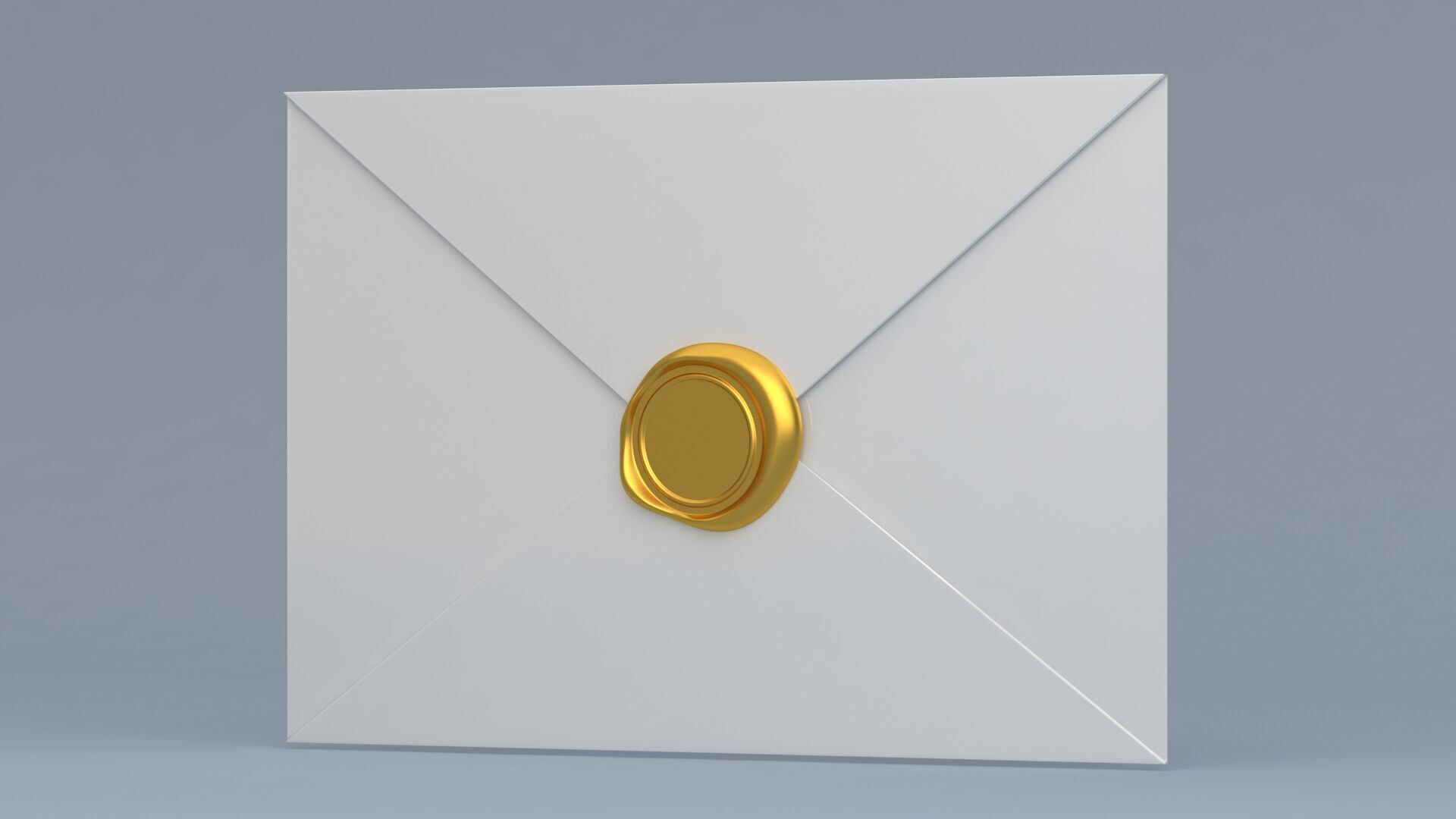 Envelope With Gold Seal 3D model_2
