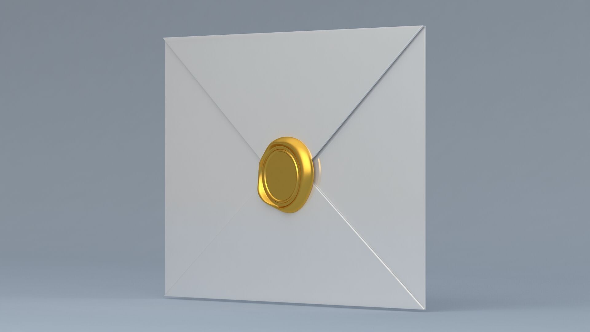 Envelope With Gold Seal 3D model_4