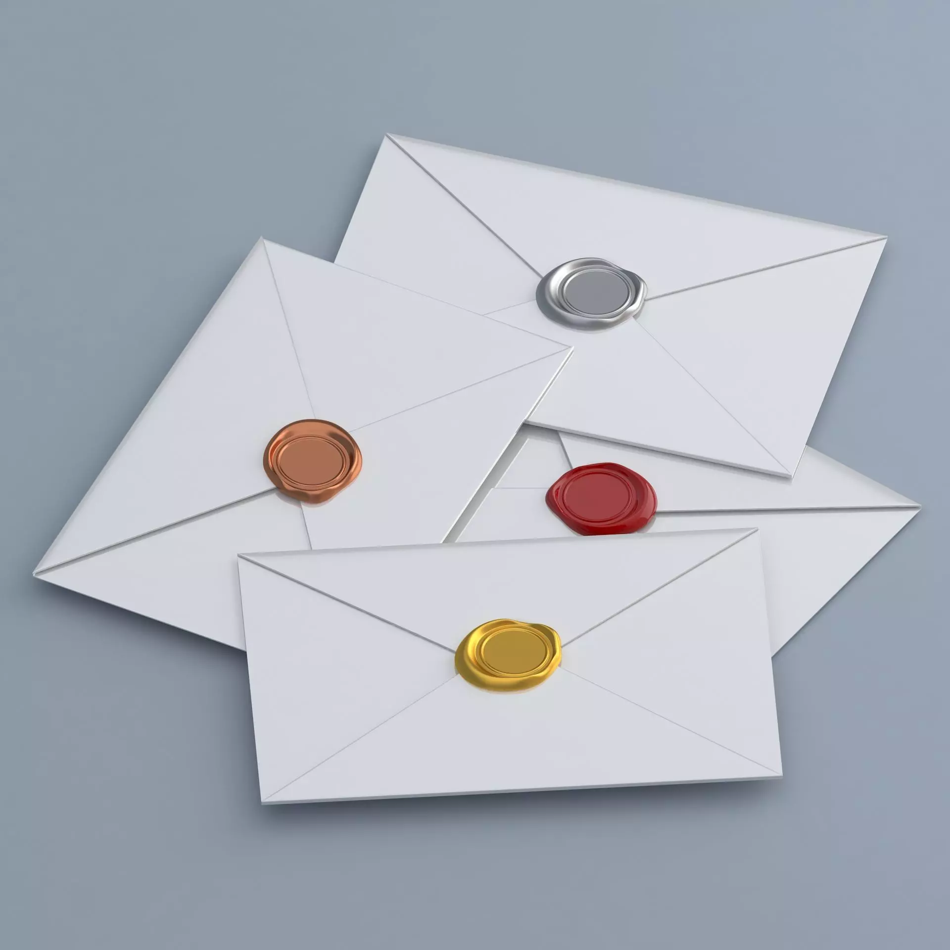 Envelope With Seal Collection 3D model_0