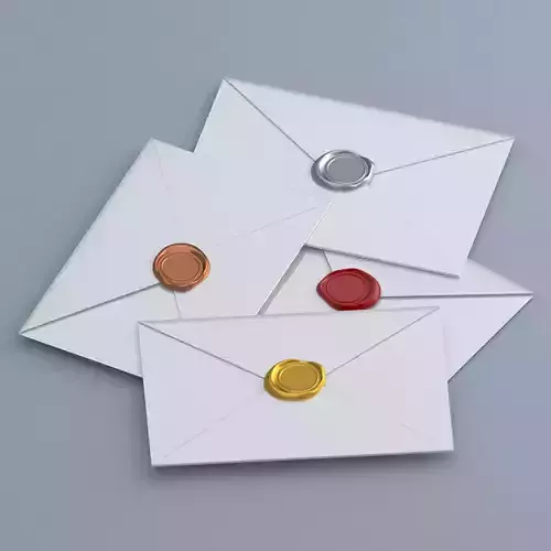 Envelope With Seal Collection 3D model
