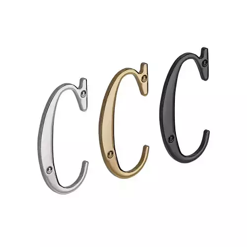 House Letter Solid Bright Brass Wall Mount C Letter