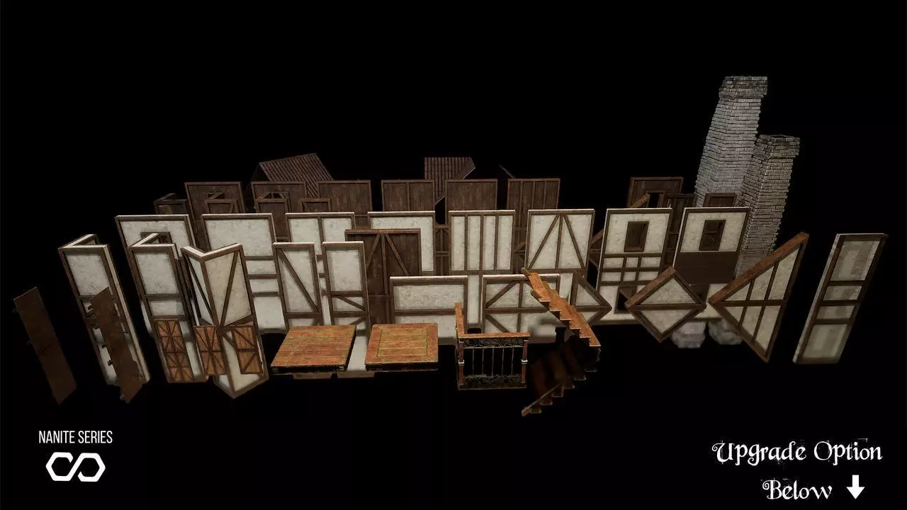 Modular Houses Low-poly 3D model_0