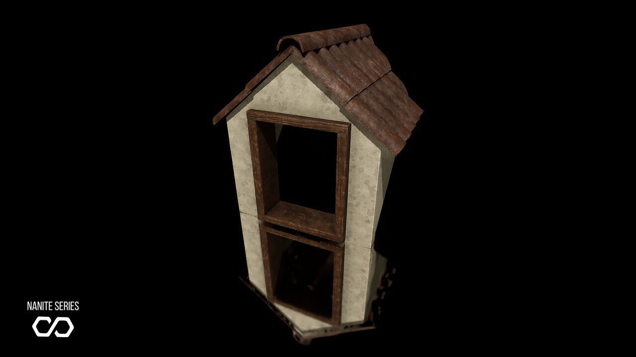 Modular Houses Low-poly 3D model_7