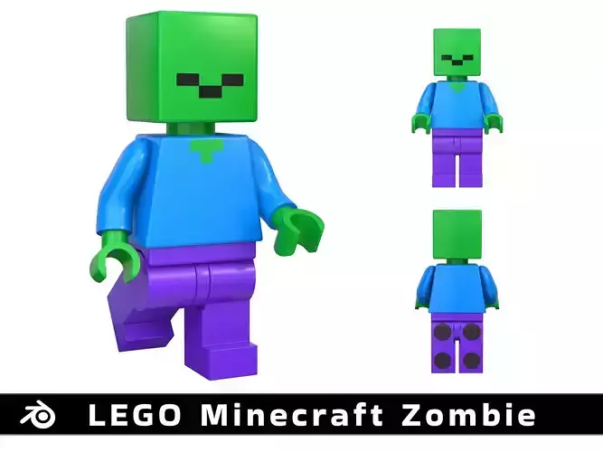 LEGO Minecraft Zombie Low-poly 3D model