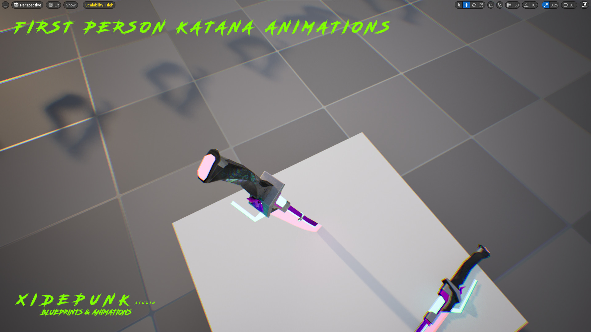 First Person Sci-Fi Katana Animations 3D model_2
