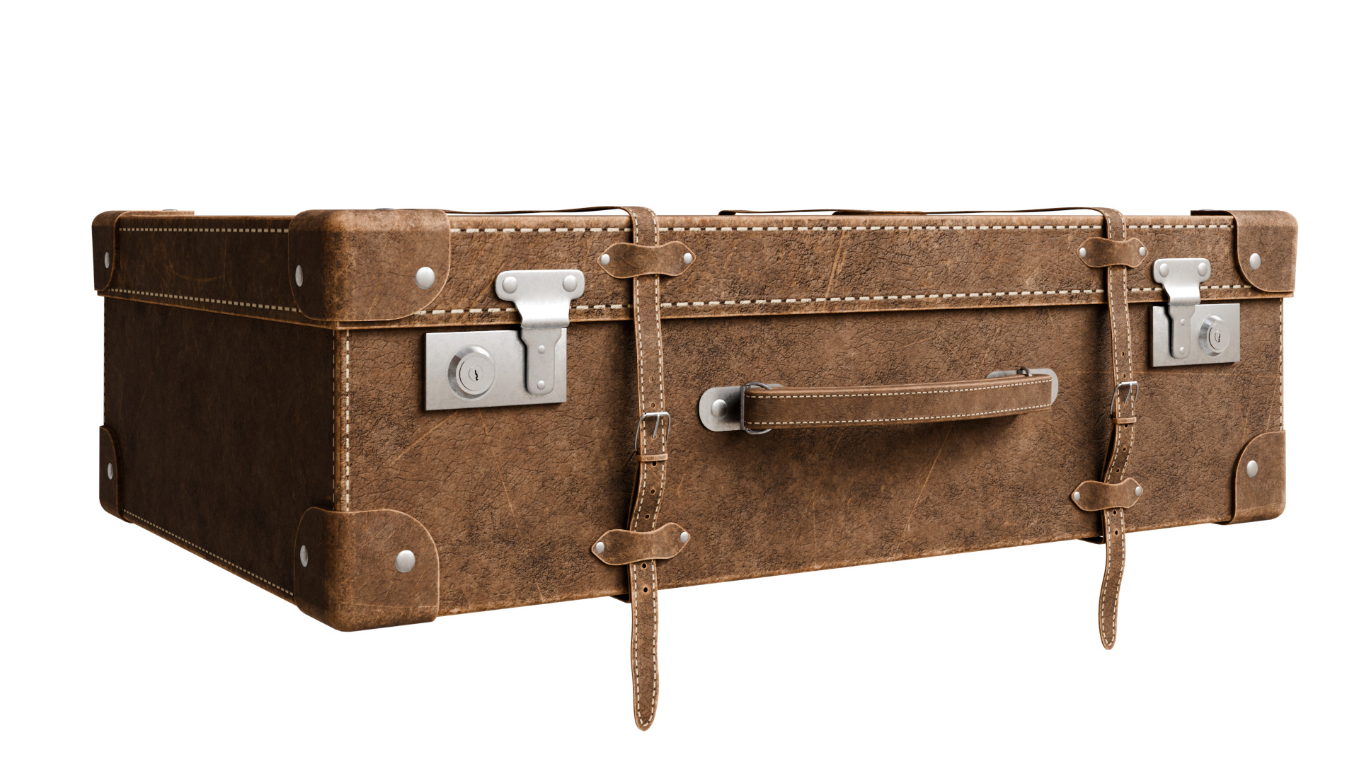 Vintage Suitcase 3D model_4