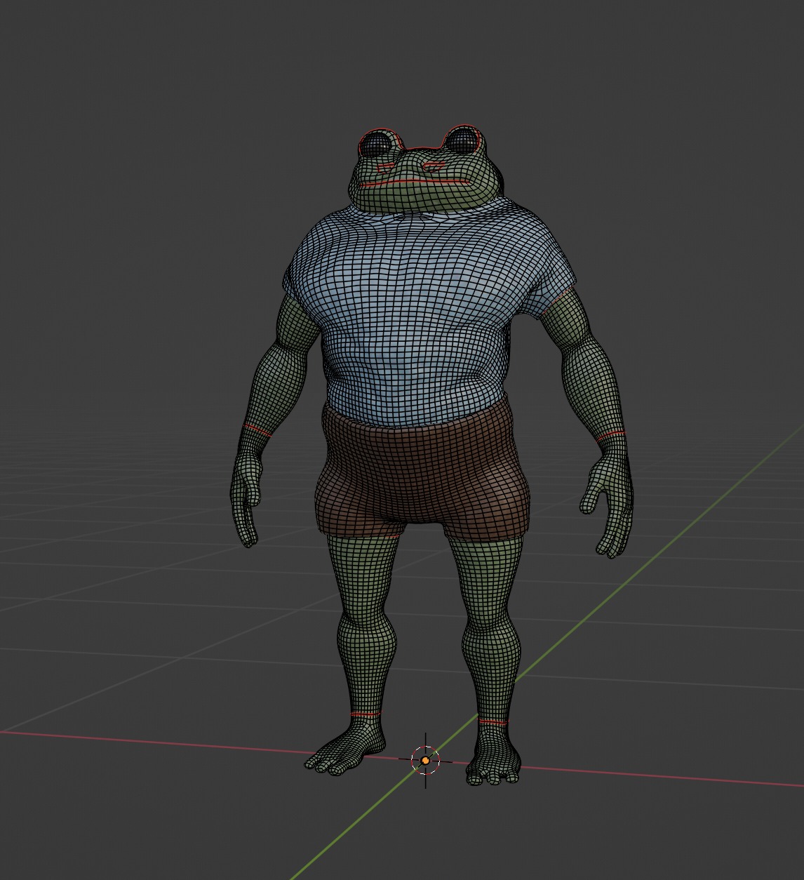 frog-man summer and normal versions 3D Model Collection_22