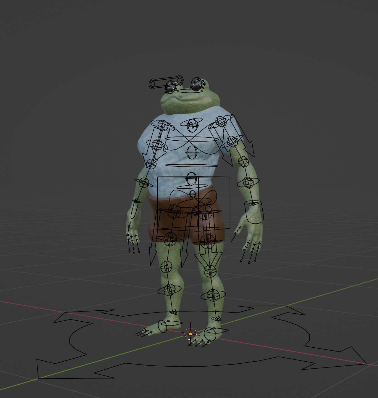frog-man summer and normal versions 3D Model Collection_19