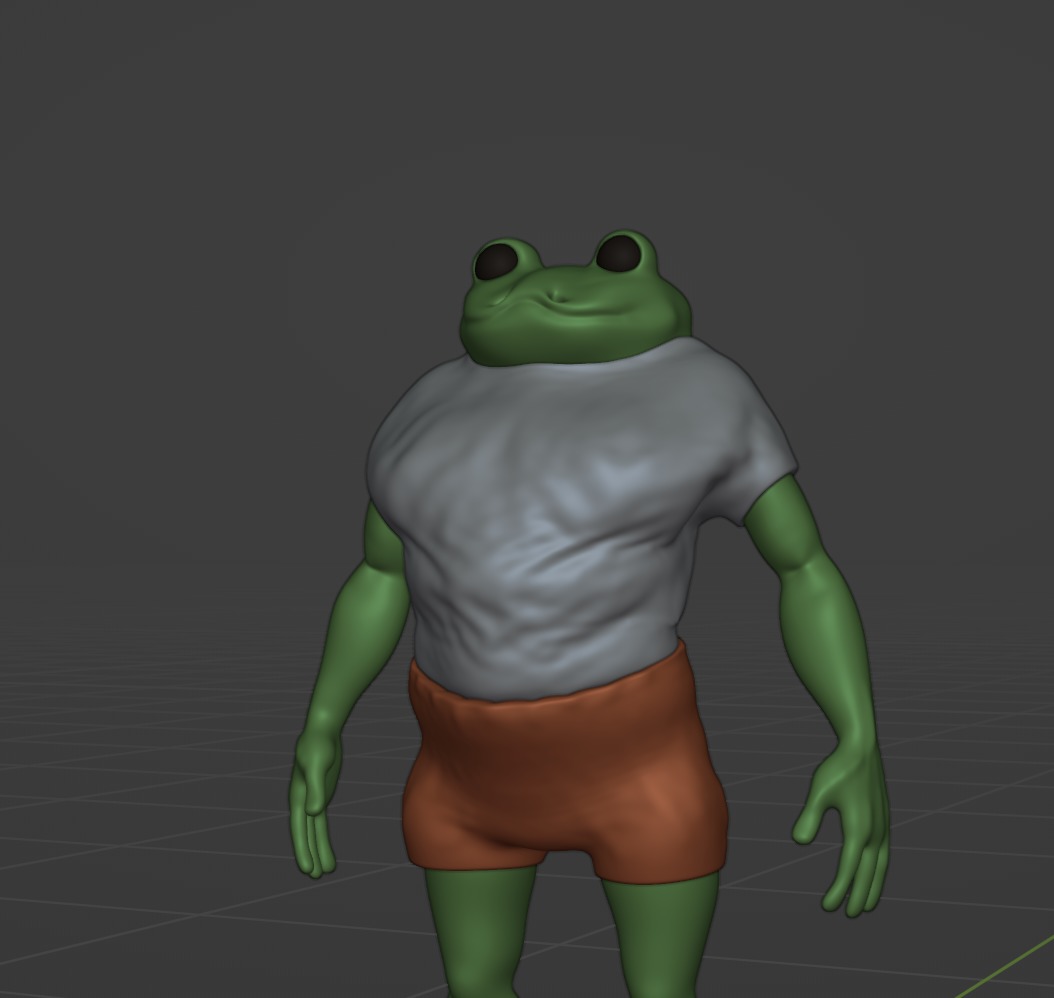 frog-man summer and normal versions 3D Model Collection_24