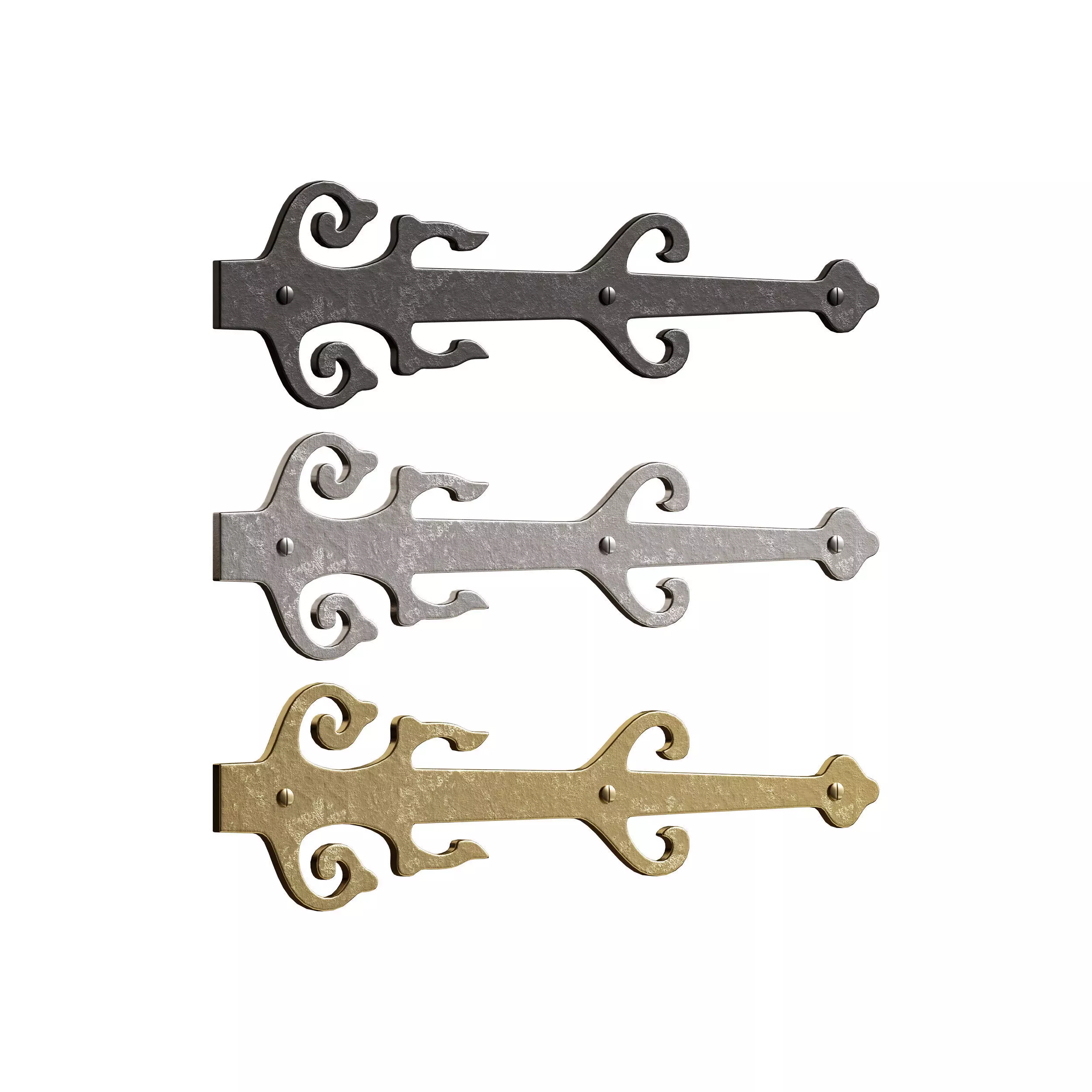Black Wrought Iron Garage Door Decorative 3D model