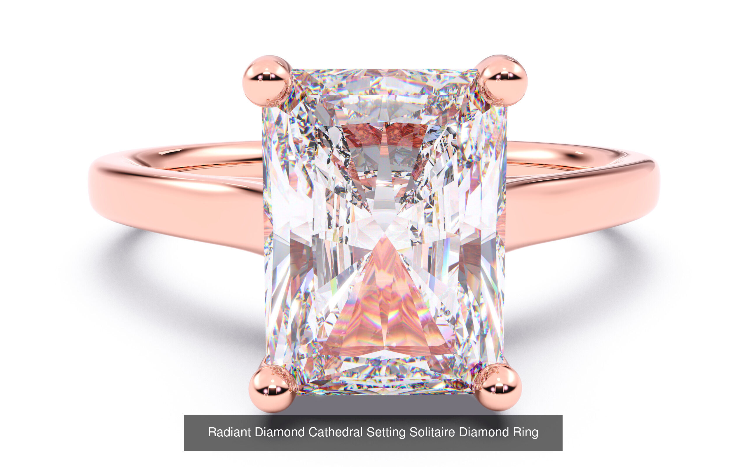 30 Radiant Diamond Solitaire Rings 3D Model Collection_4