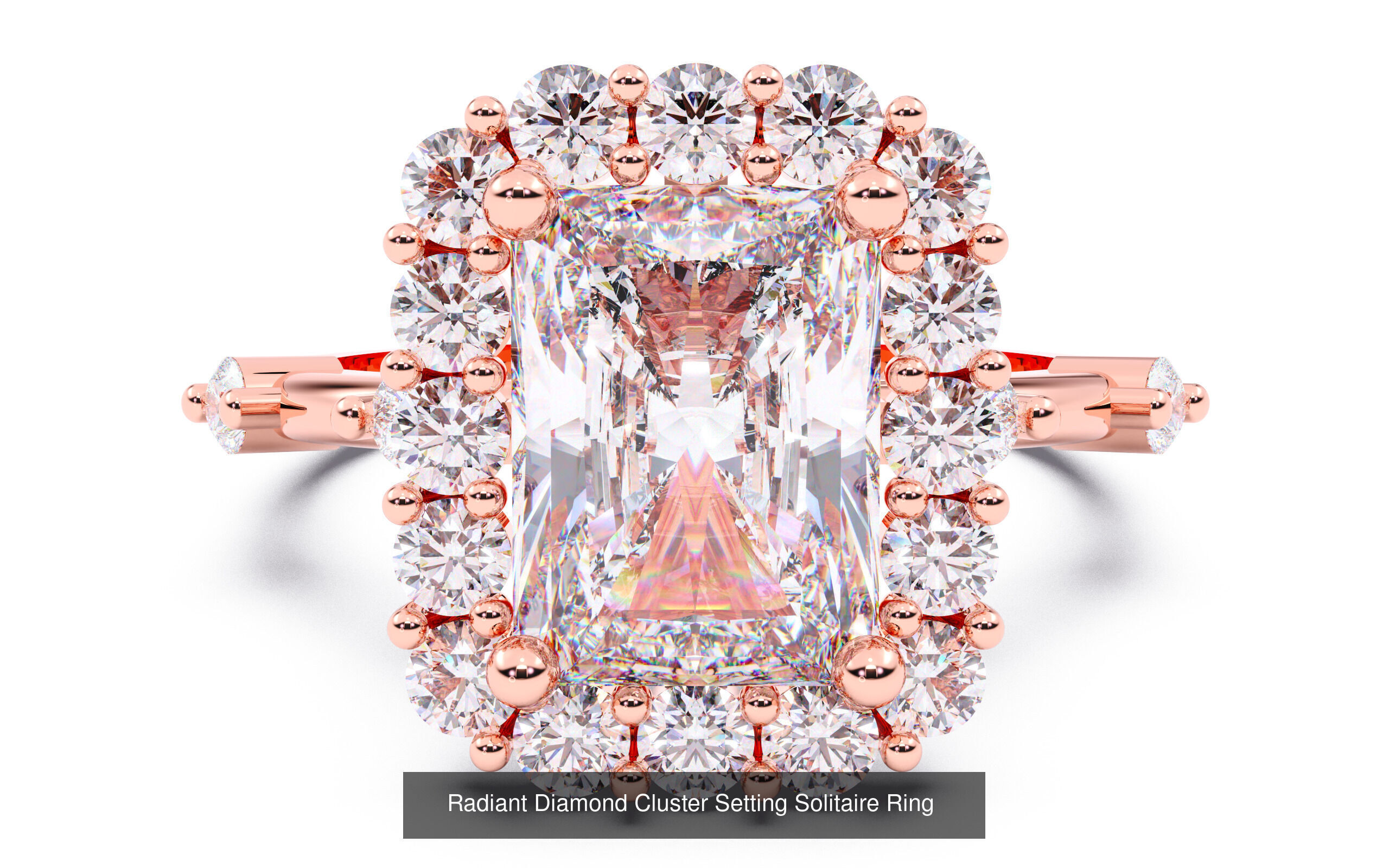 30 Radiant Diamond Solitaire Rings 3D Model Collection_6