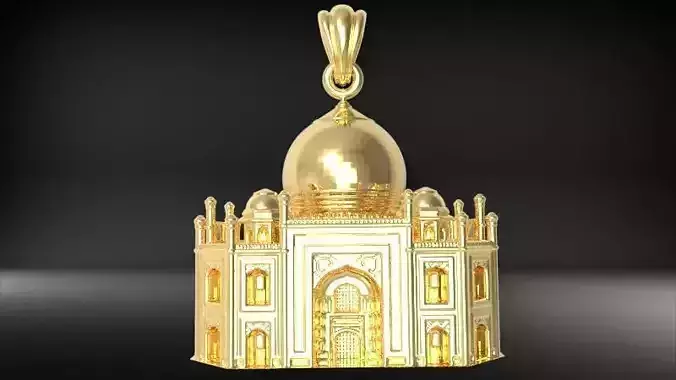 The Taj Mahal Gold Pendant