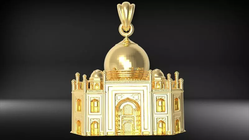 The Taj Mahal Gold Pendant 3D print model