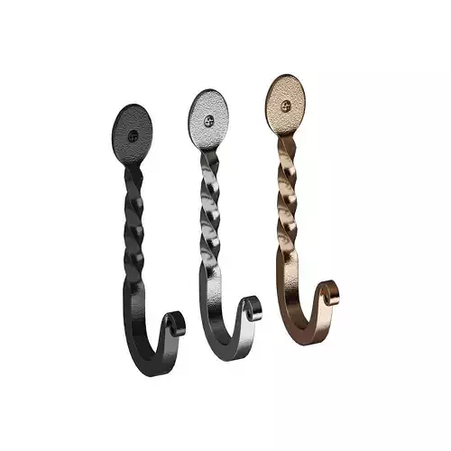 Wrought Iron Twisted Hooks Wall Mount Hanger Hooks