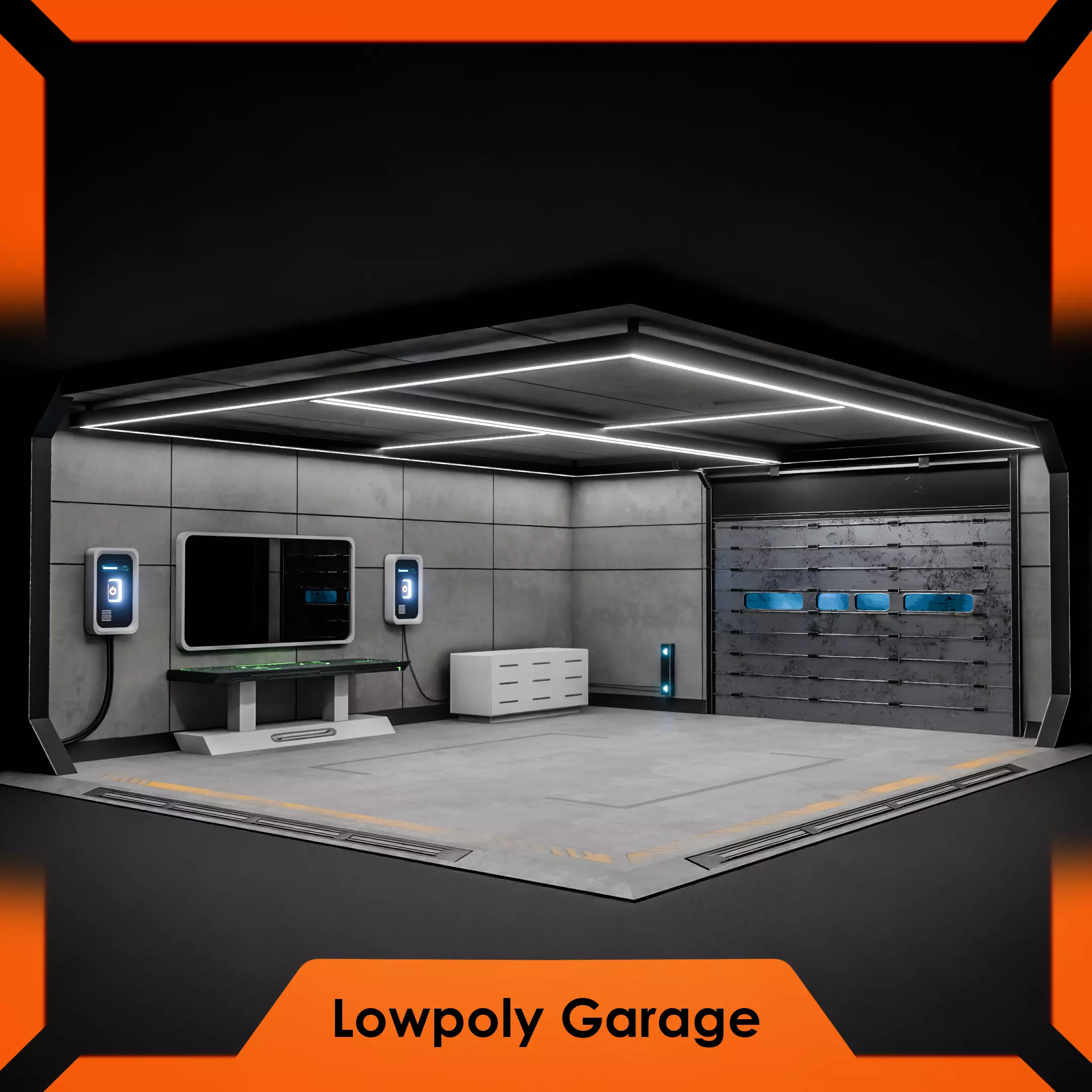 Futuristic Sci-Fi Control Room  Free low-poly 3D model_0