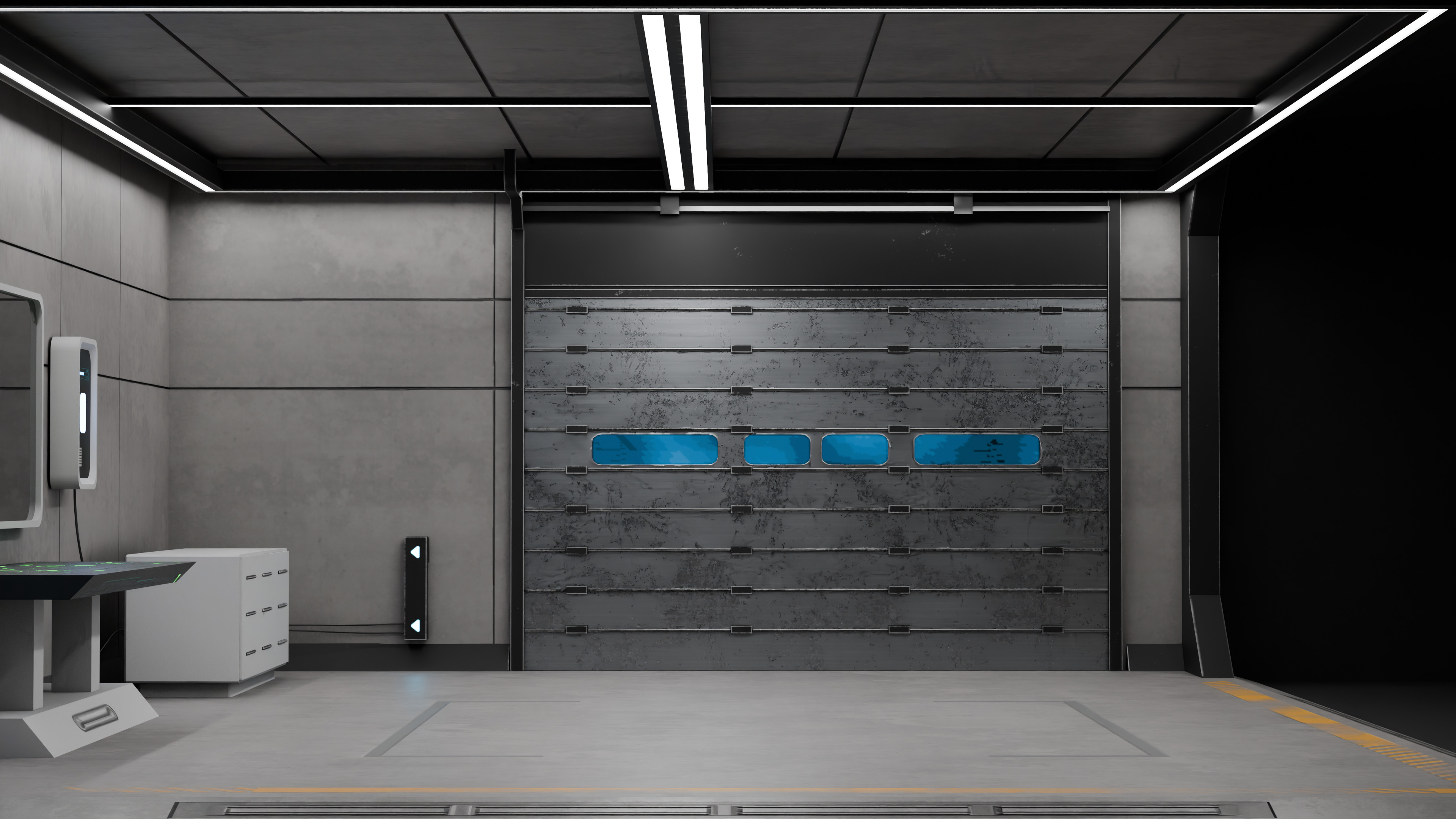 Futuristic Sci-Fi Control Room  Free low-poly 3D model_4