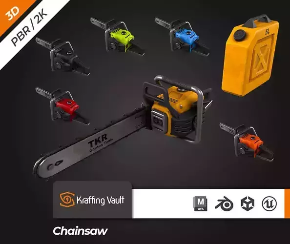 Chainsaw Low-poly 3D model