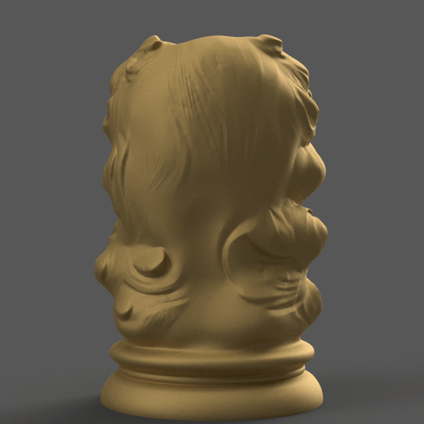 Elegant Woman Head Planter 3D STL File for Decoration 3D print model_4