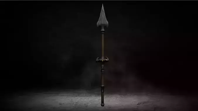 Medieval Ancient Spear Low-poly 3D Model
