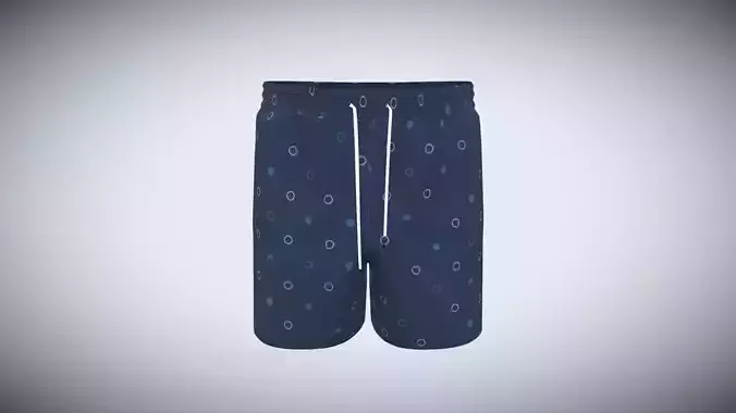 Mens Short Pant-Blue In Low Poly