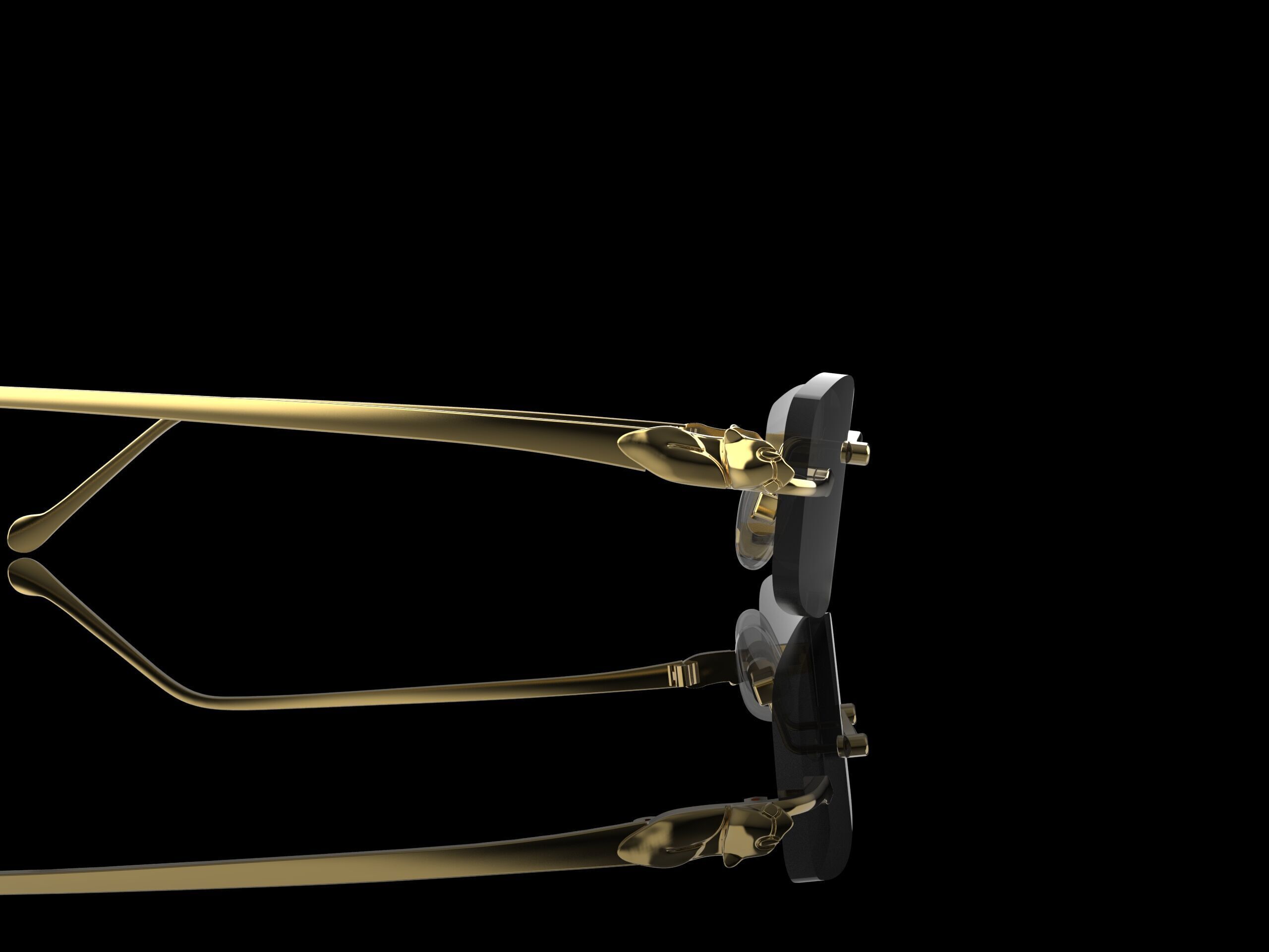 Panthere Gold Sunglasses 3D print model_1