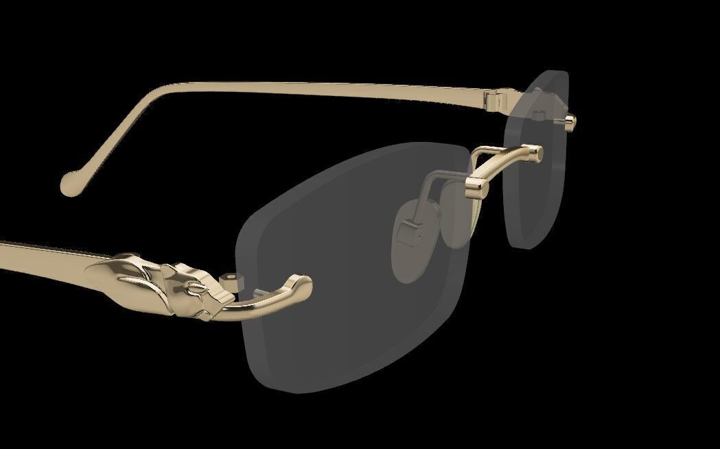 Panthere Gold Sunglasses 3D print model_2