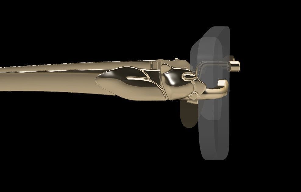 Panthere Gold Sunglasses 3D print model_3